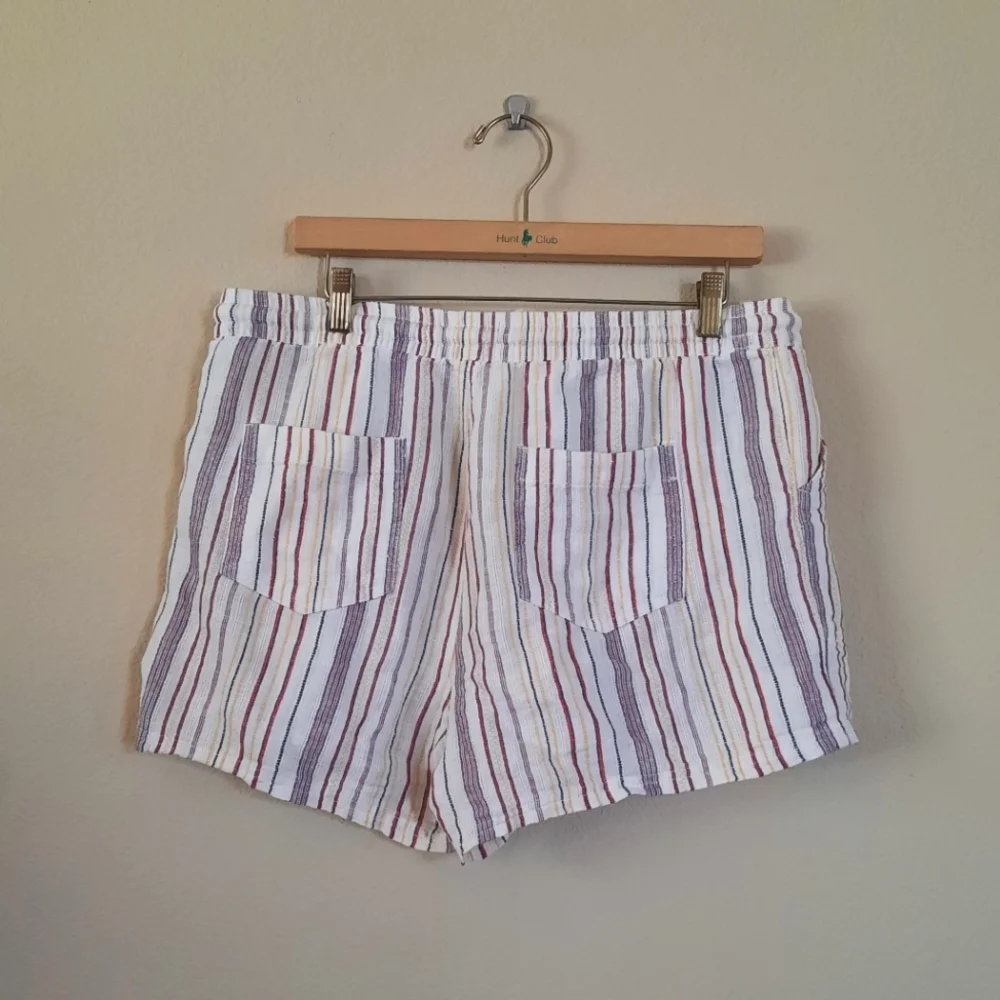 Natural Reflections Linen Blend Drawstring Shorts Striped